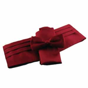 Coffret ceinture, pochette et nœud Bordeaux