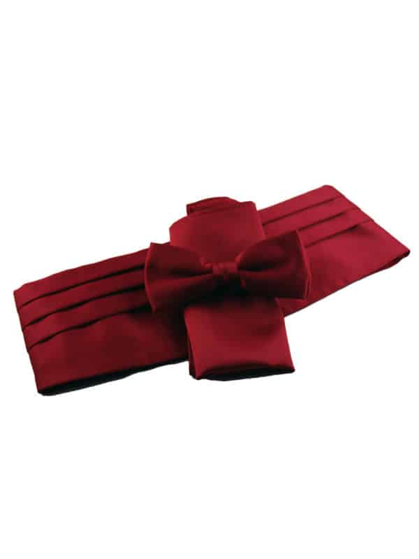 Coffret ceinture, pochette et nœud Bordeaux