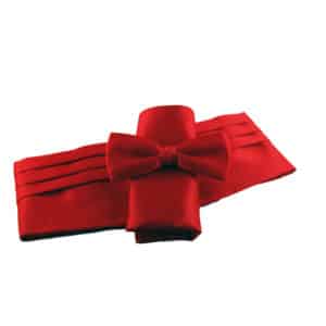Coffret ceinture, pochette et nœud Rouge