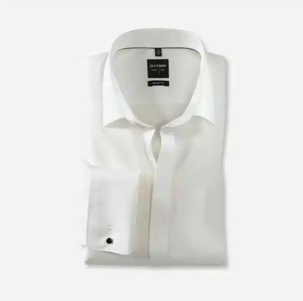 CHEMISE COUPE AJUSTEE - IVOIRE - COL VILLE - LONGUES MANCHES
