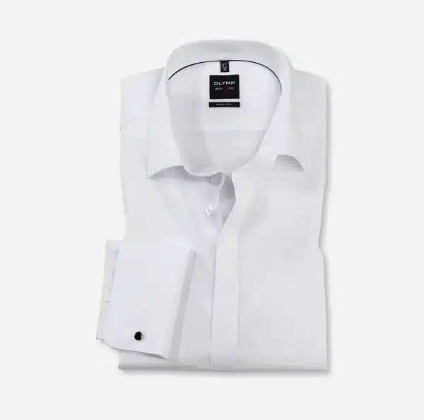 CHEMISE COUPE AJUSTEE - BLANCHE - COL VILLE - LONGUES MANCHES