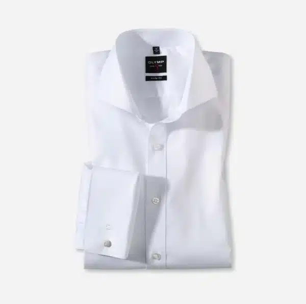 CHEMISE COUPE AJUSTEE - BLANCHE - COL HAIFISH